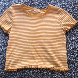 Yellow and white striped t shirt